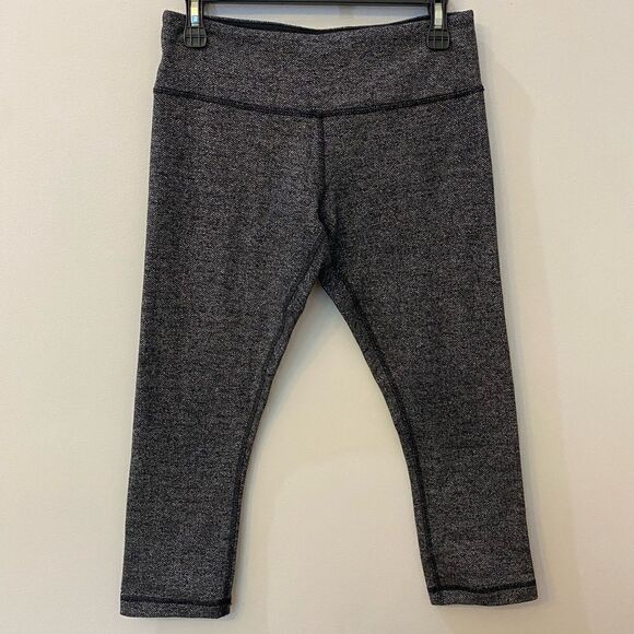 Lululemon Wunder Under Heathered Low-Rise Crop Leggings Women Size 8 - Picture 2 of 9